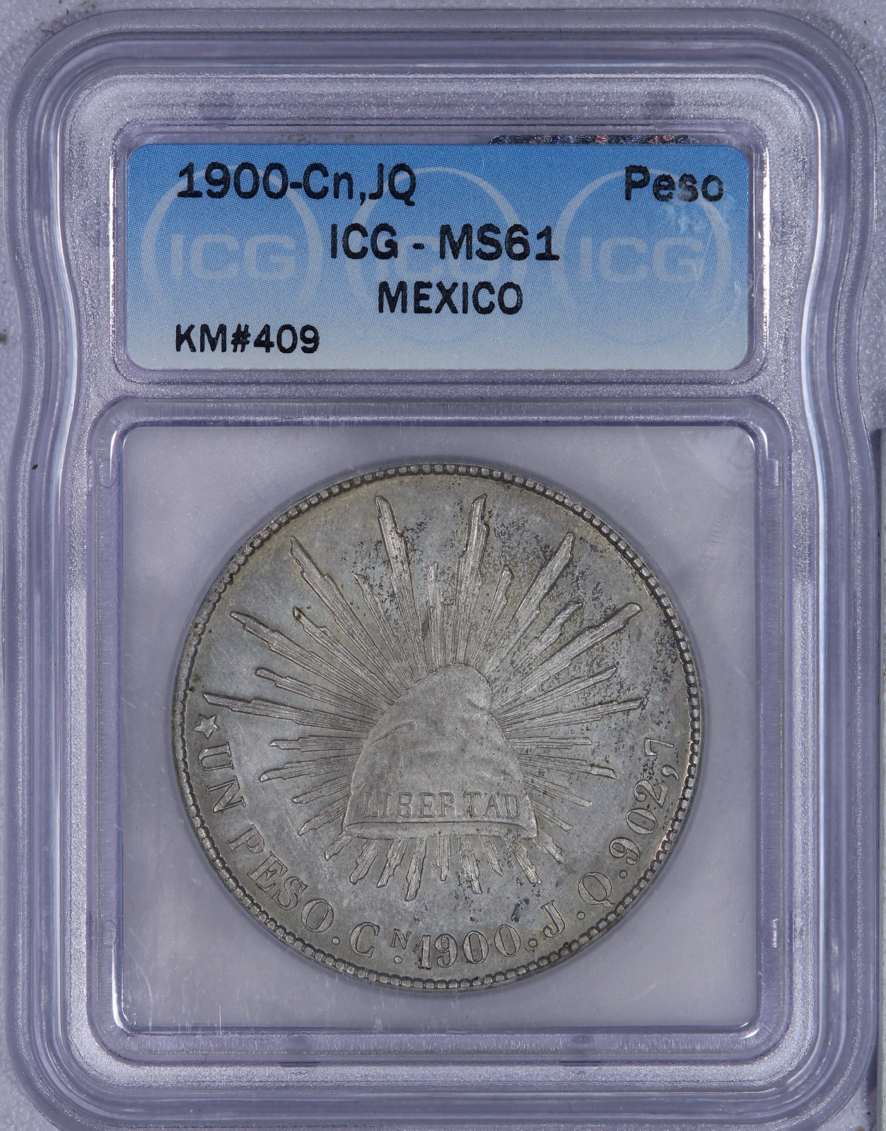 1900 Cn, JQ Mexico Peso ICG MS61