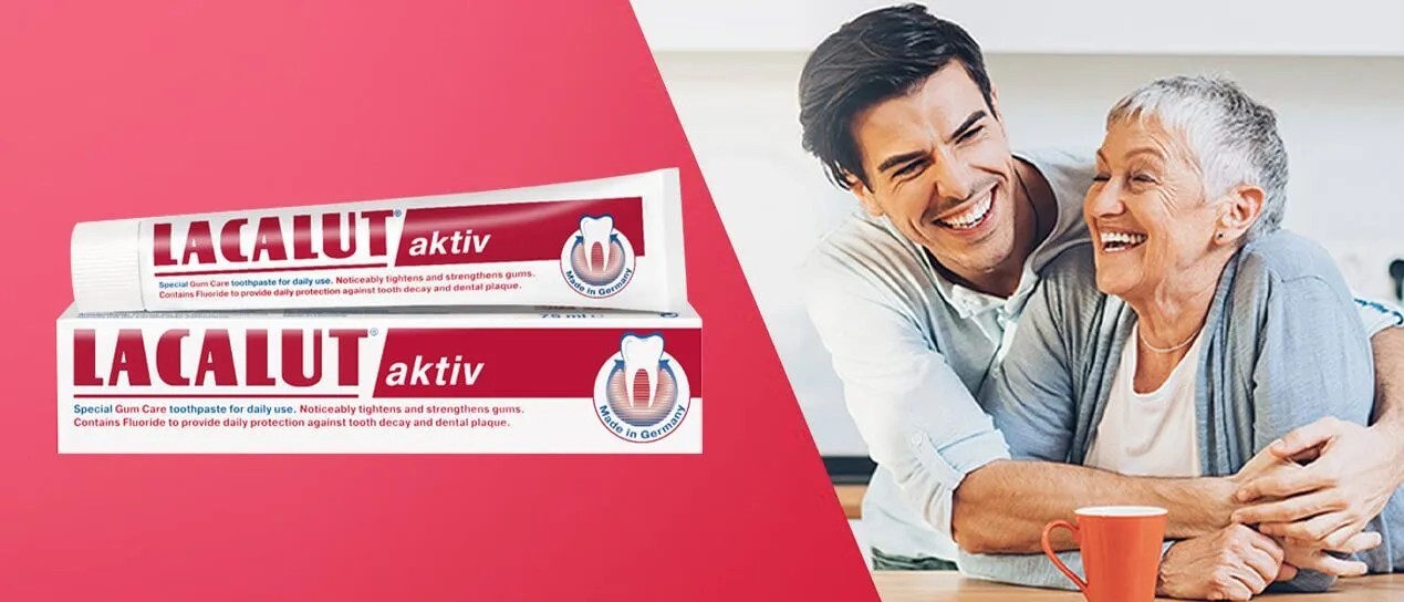 4 Pack Lacalut AKTIV bleeding gums toothpaste 4 x 75ml