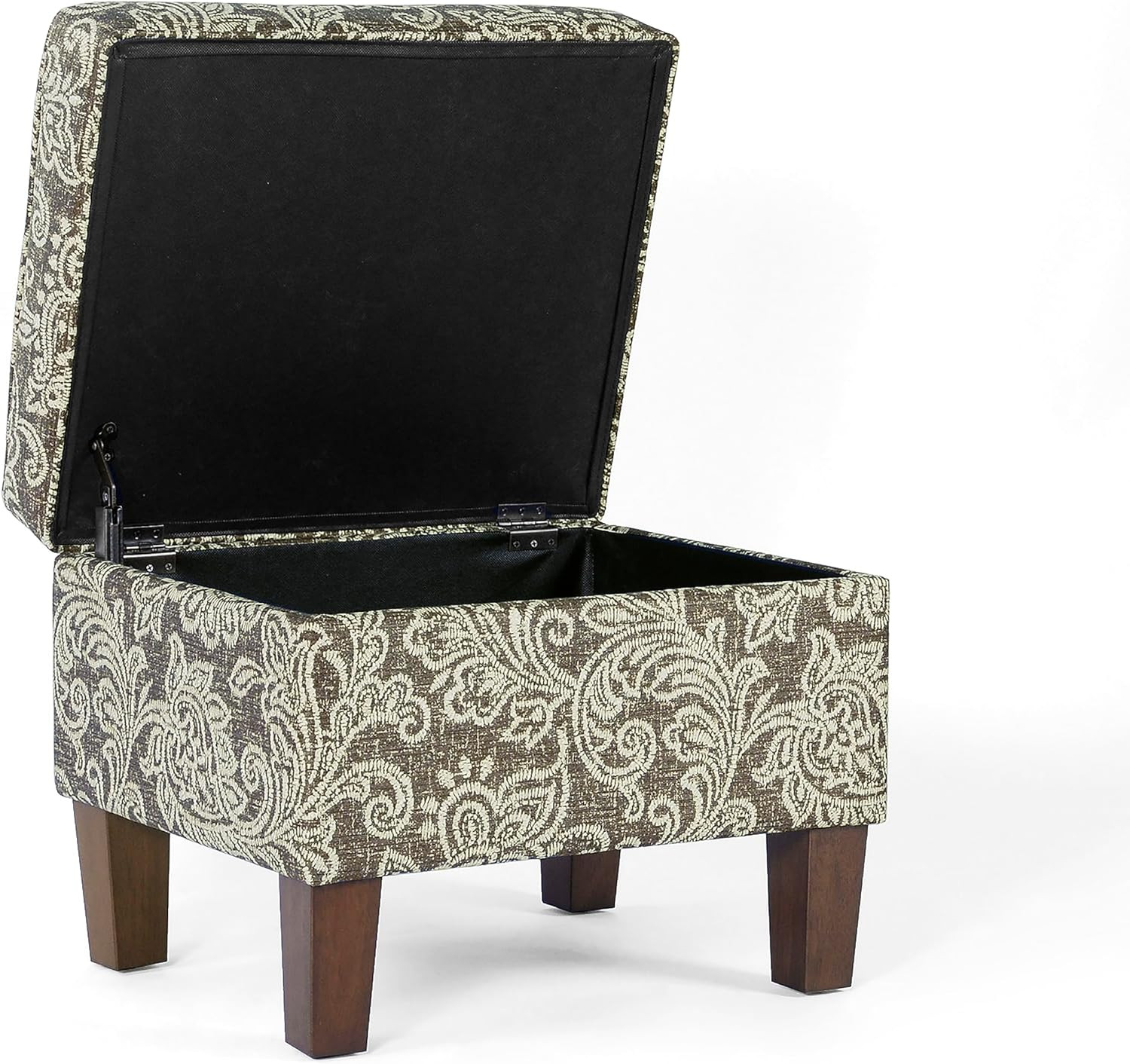 Home Decor |K7646-A880| Upholstered Modern Rectangular Storage Ottoman | Hinged