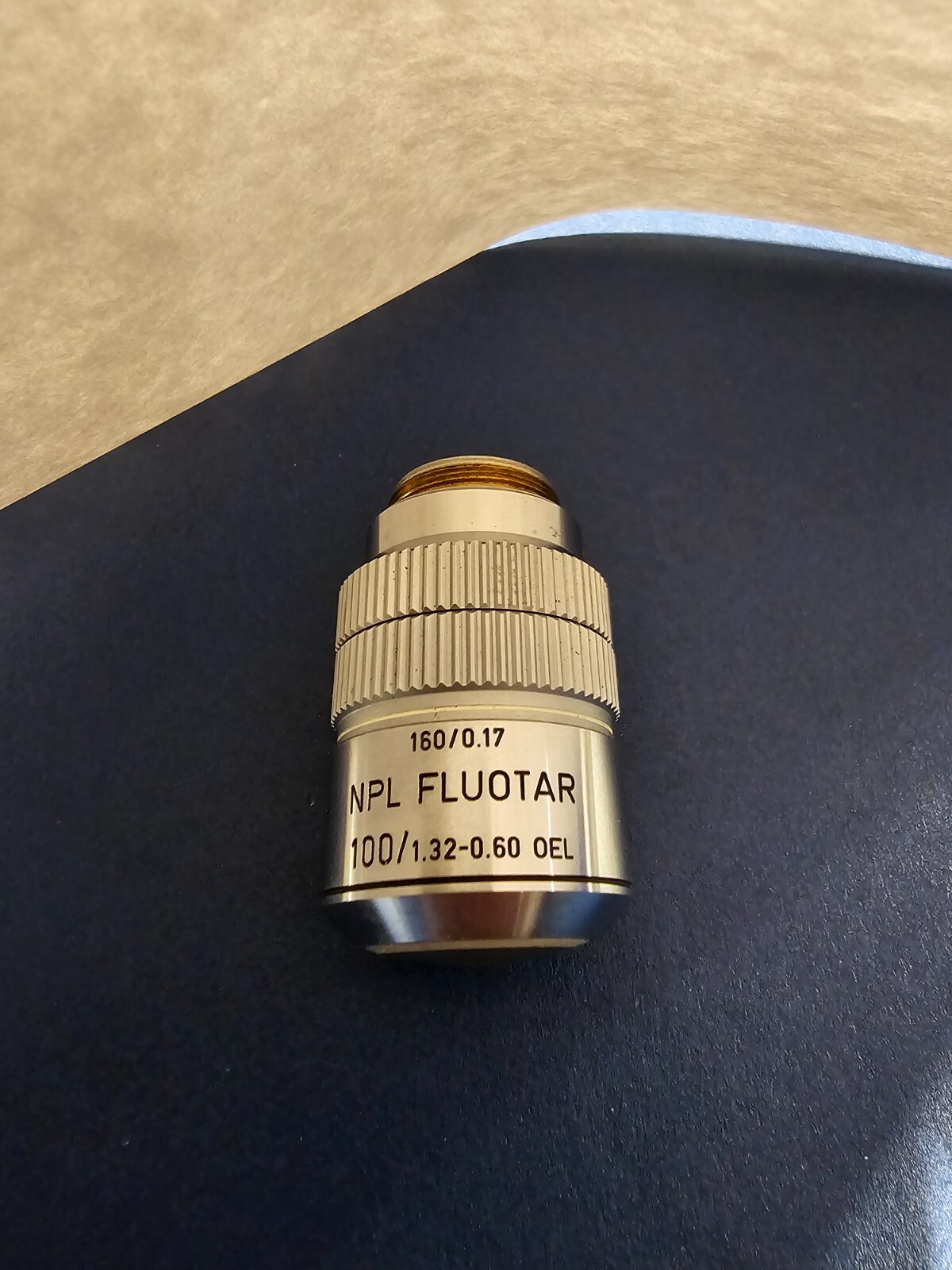 Leitz Wetzlar NPL Fluotar 100X/1.32-0.60 160/0.17 Oil Microscope Objective
