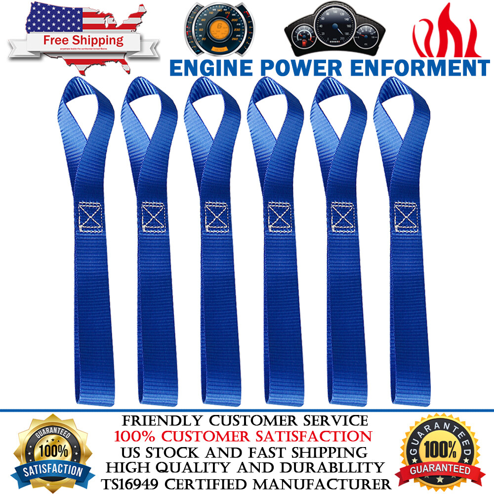 6 Pack Heavy Duty Towing Soft Loop Tie Down Strap Motorcycle Dirt-Bike ATV UTV