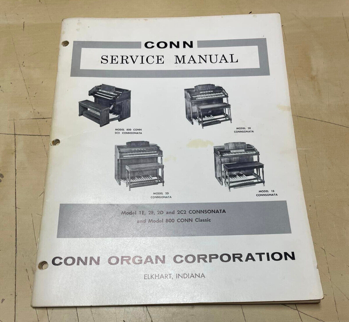Vintage Original Conn Organ 2C2 2E 2D 1E Connsonata 800 Classic Service Manual