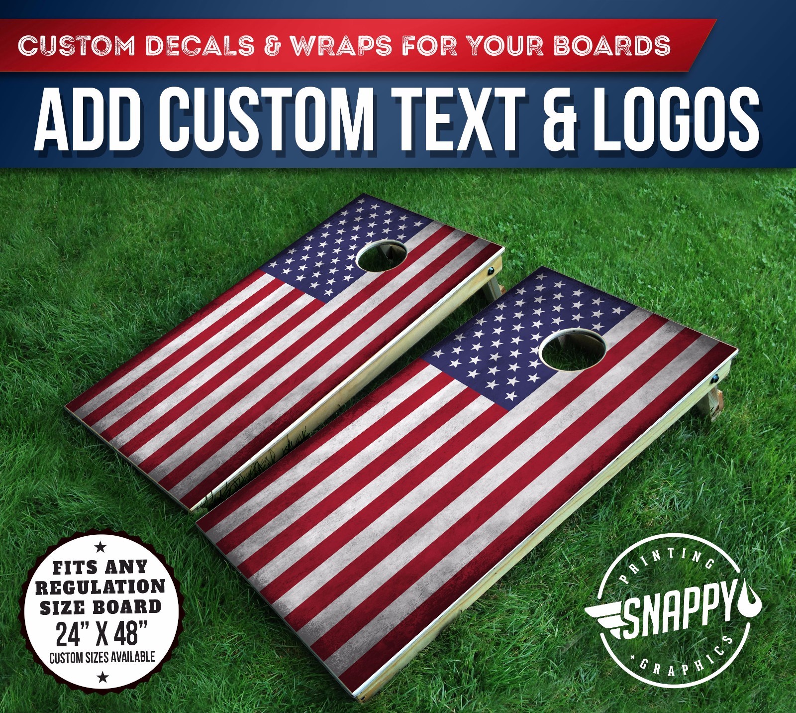 Cornhole Vinyl Decals, Bag Toss Board Wraps, RUSTIC U.S.A. FLAG Vinyl Wrap