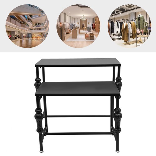 2PCS Black Standing Clothing Shoes Display Rack Industrial Retail Display Tables