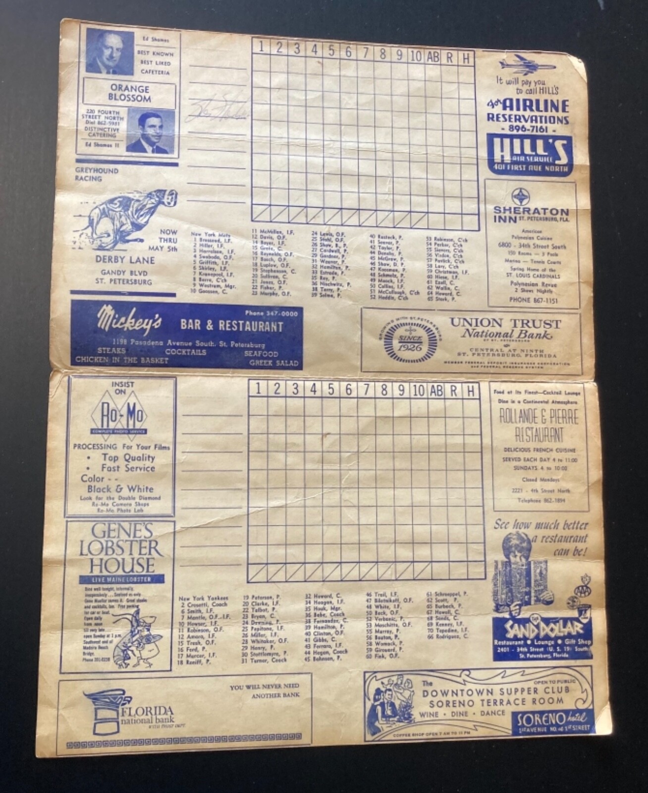 Vintage 1967 New York Mets vs. New York Yankees Spring Program - Mickey Mantle