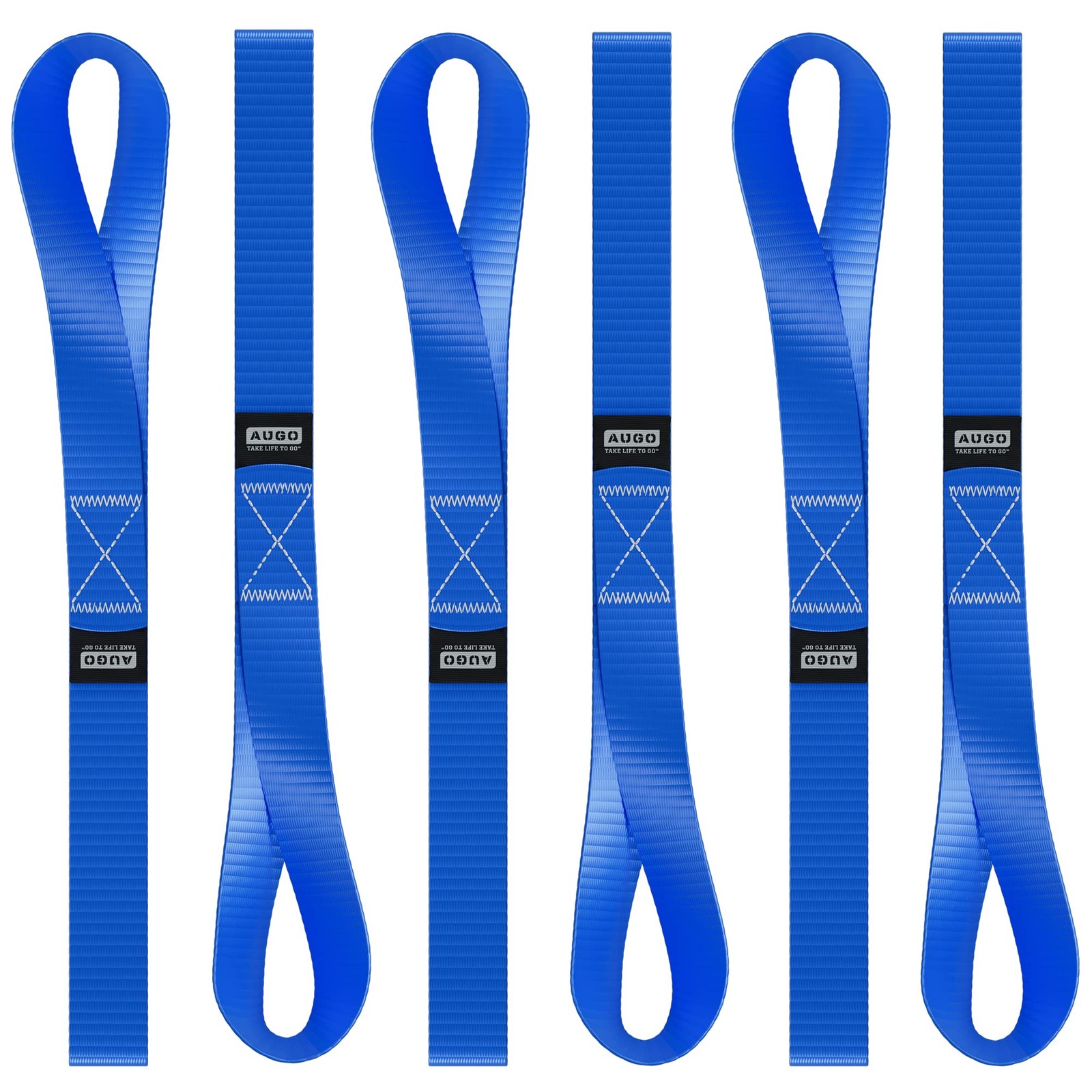 Soft Loop Tie Down Straps - 1,500 Load Capacity & 4,500 Lbs 12 Inch, Blue