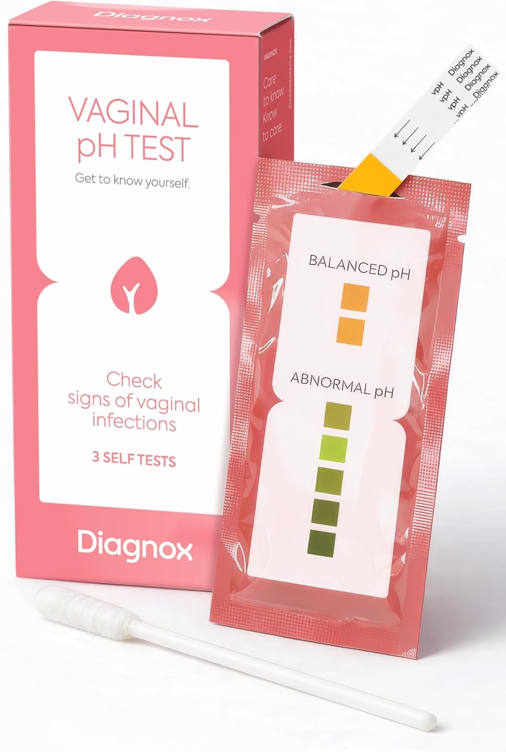Diagnox Health At Home Vaginal pH Test Strips for Women, Early Detection of Femi