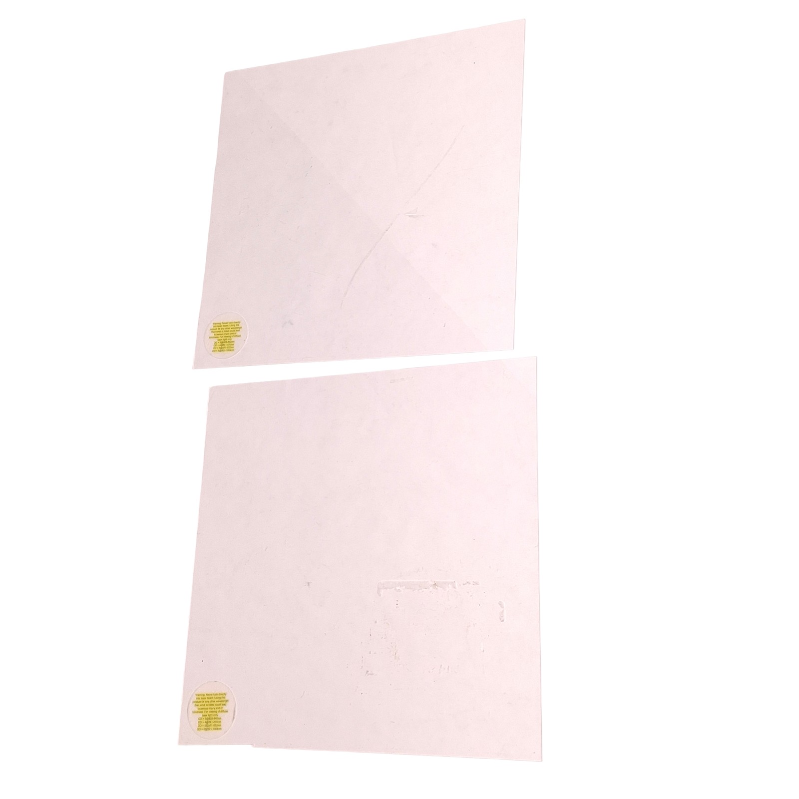 Lot of 2 Acrylic Laser Safety Window 805-1064nm NIR, 11in x 11in x 0.063in Thick