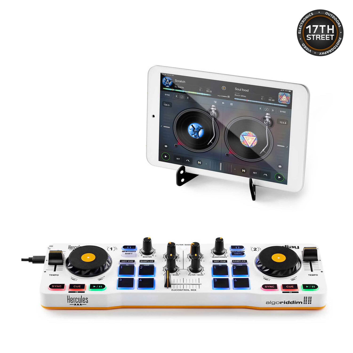 Hercules DJ Control Mix Wireless DJ Controller +Headphones +Case (Bundle Set)