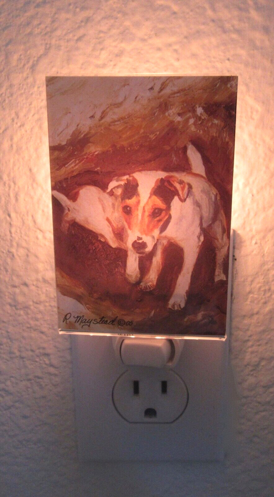 Best Friends by Ruth Maystead NIGHT LIGHT-  Jack Russel Dog -acrylic