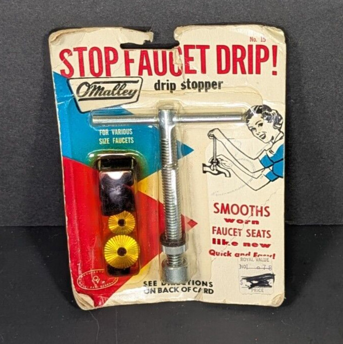 O'Malley Value Co "STOP FAUCET DRIP" Spigot Seat Smoothing Rare Vintage Tool