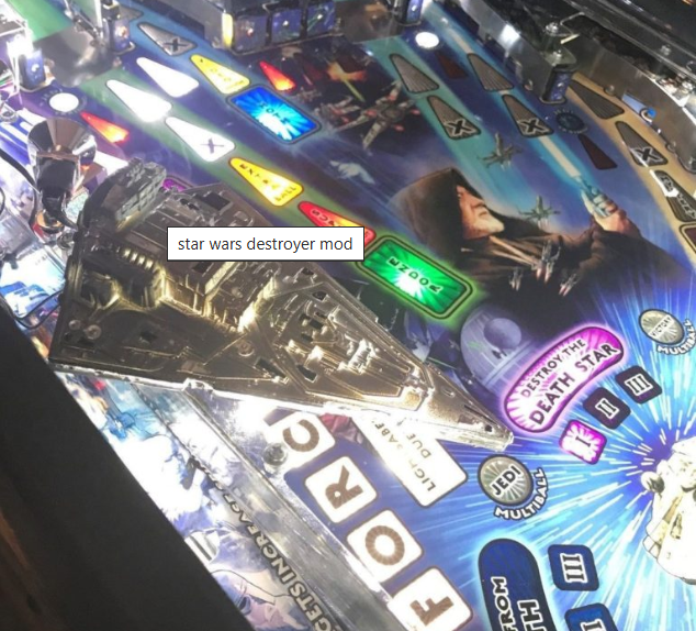 Star Wars SW Pinball Machine STAR DESTROYER LED Mod Stern