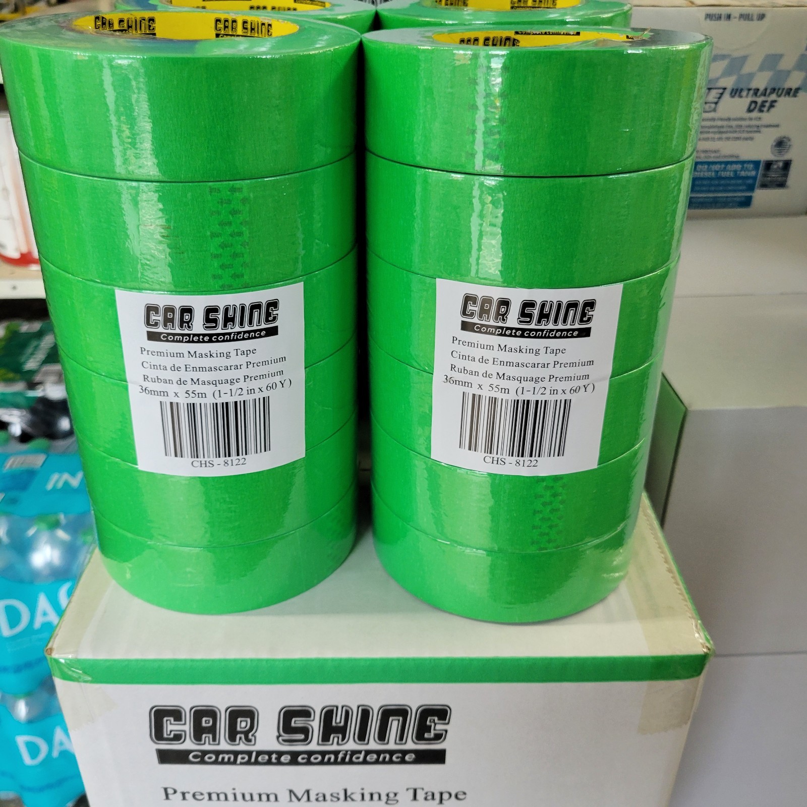 11/2" Green Masking Tape Premium 6  Rolls  Automotive Tape