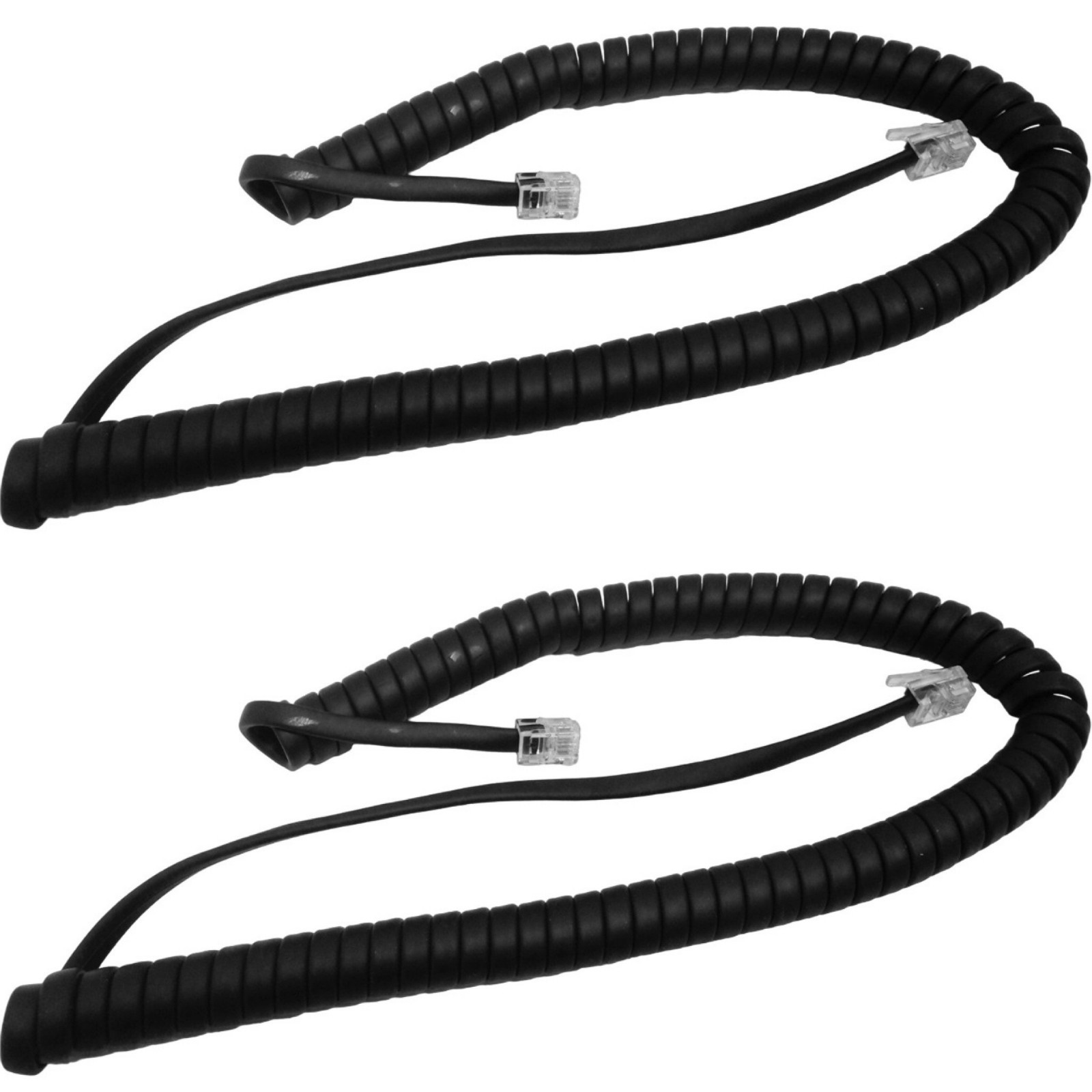 NEW 9 Foot Black Handset Curly Cord for Yealink SIP Phone All Models (2-Pack)