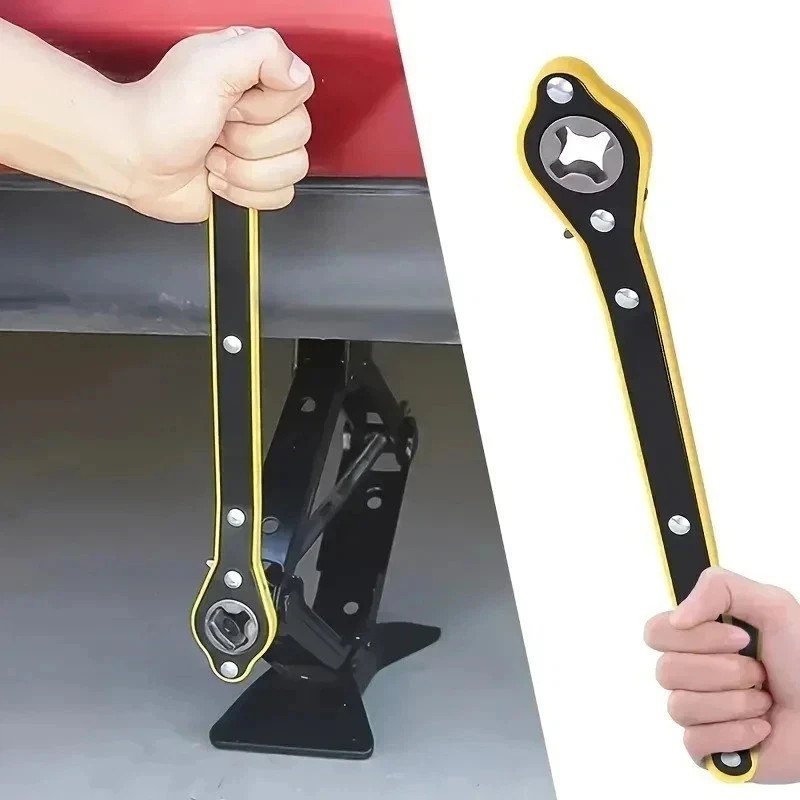 Labor Saving Car Jack Ratchet Wrench Long Handle Scissor Jack 360° Knob lifting