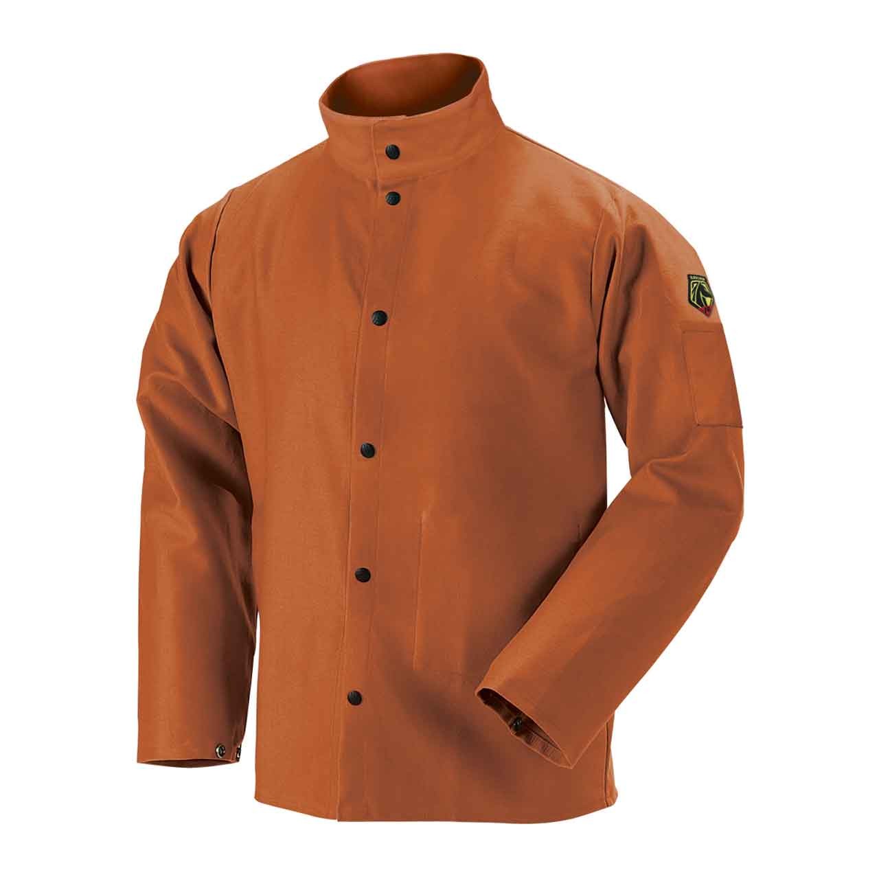 Black Stallion FB2-30C TruGuard 200 FR Cotton Welding Jacket Brown Medium