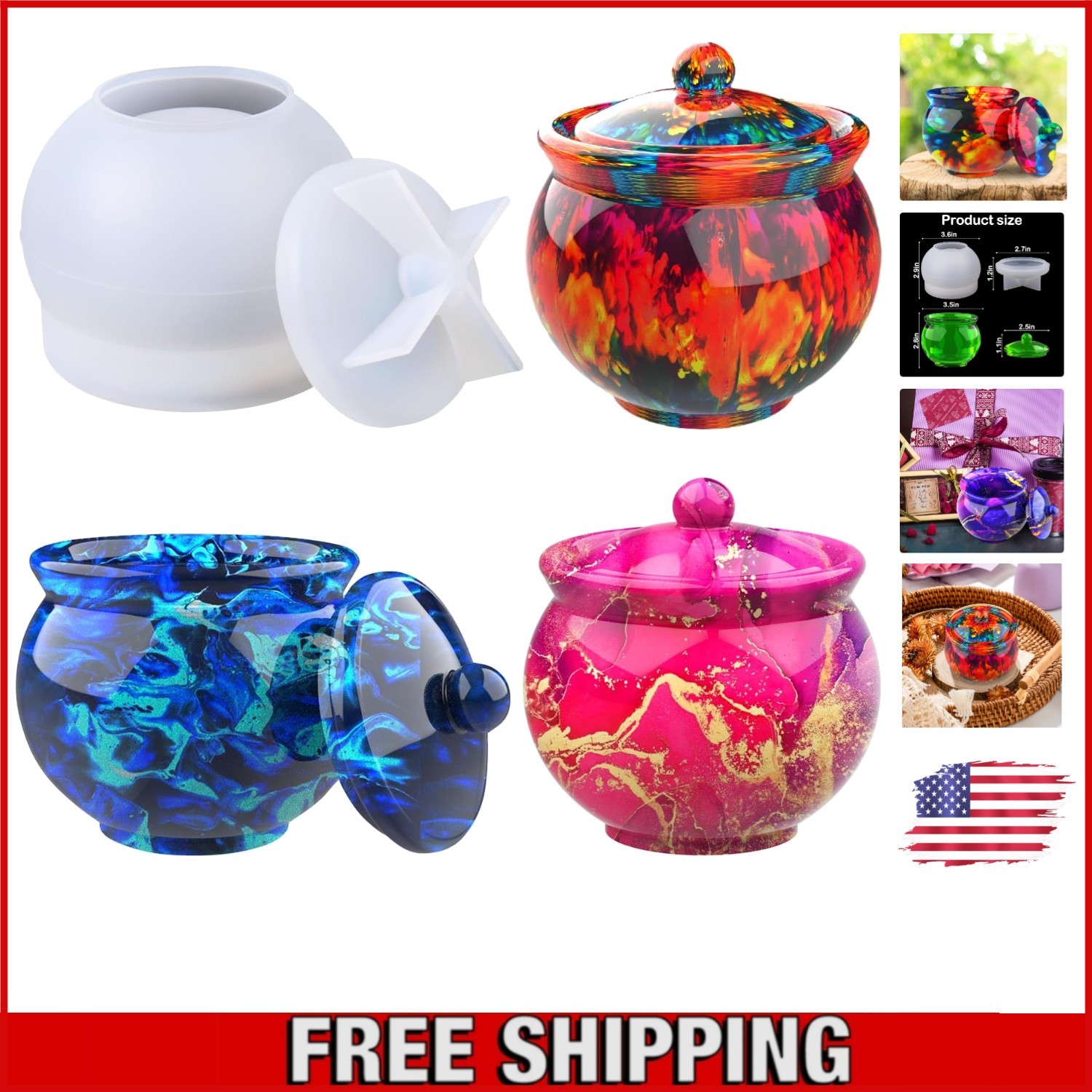 Large Round Silicone Jar Molds for Unique DIY Candy & Jewelry Storage Solutions
