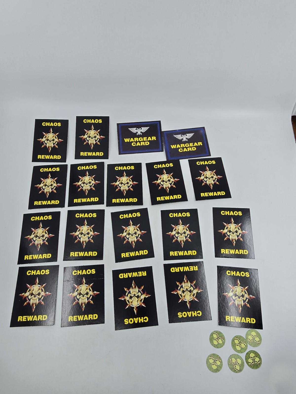 Warhammer 40K 2nd Edition Chaos Reward Cards Complete Set 17 Wargear Tokens