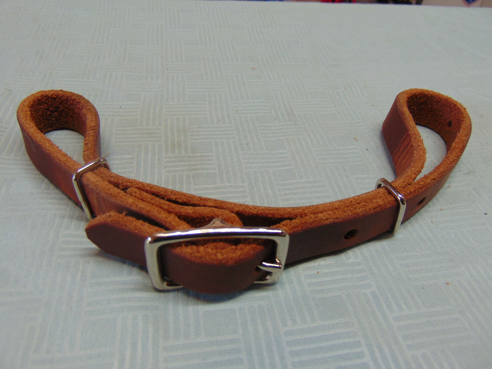 Adjustable Leather Chin CURB STRAP OILED BLACK or BROWN BURGUNDY LIGHT RAWHIDE
