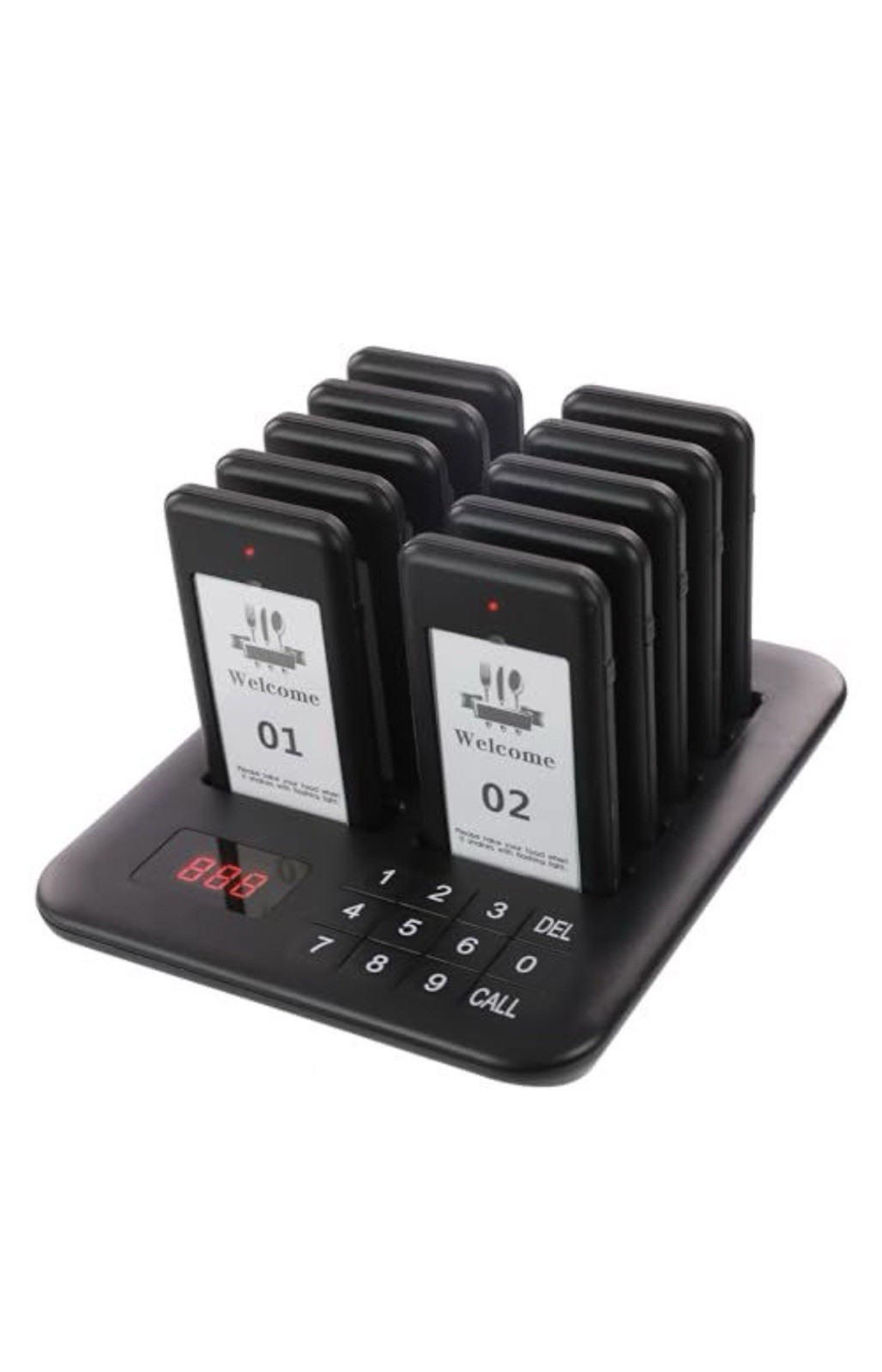 Wireless Restaurant Guest Paging System w/ Pagers & Charging Base