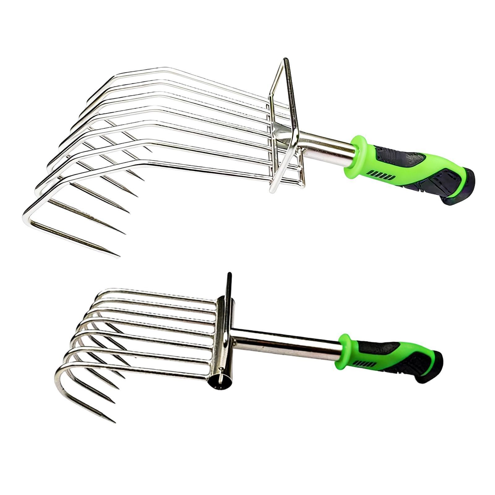 Hand Rake Soil Tiller Heavy Duty Lightweight Stainless Steel Portable with