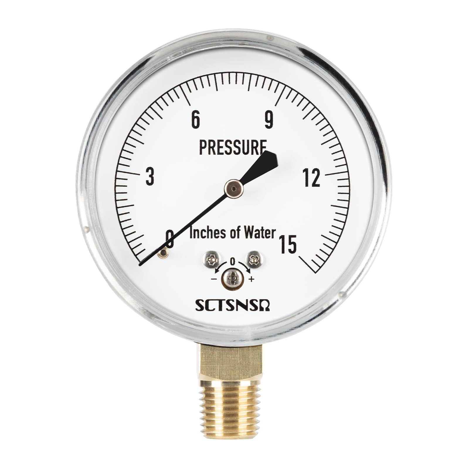 SCTSNSR 0 to 15 Inches of Water Column Pressure Gauge, Capsule 0-15 inH2O