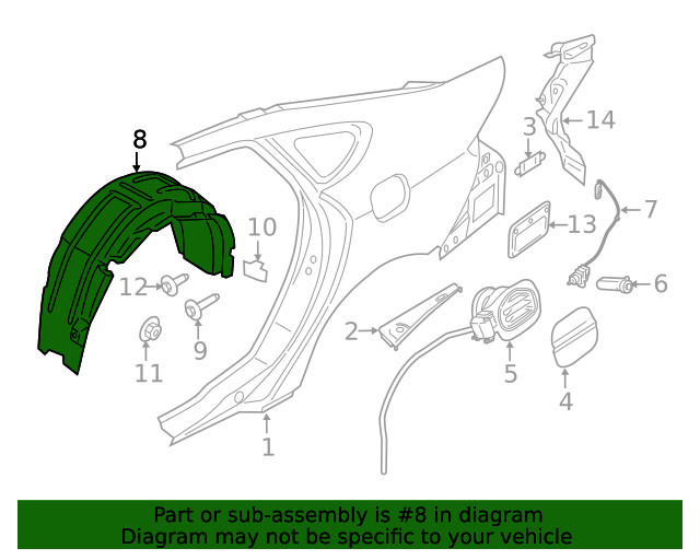 Genuine Ford Quarter Panel Splash Shield DS7Z-58278B51-B