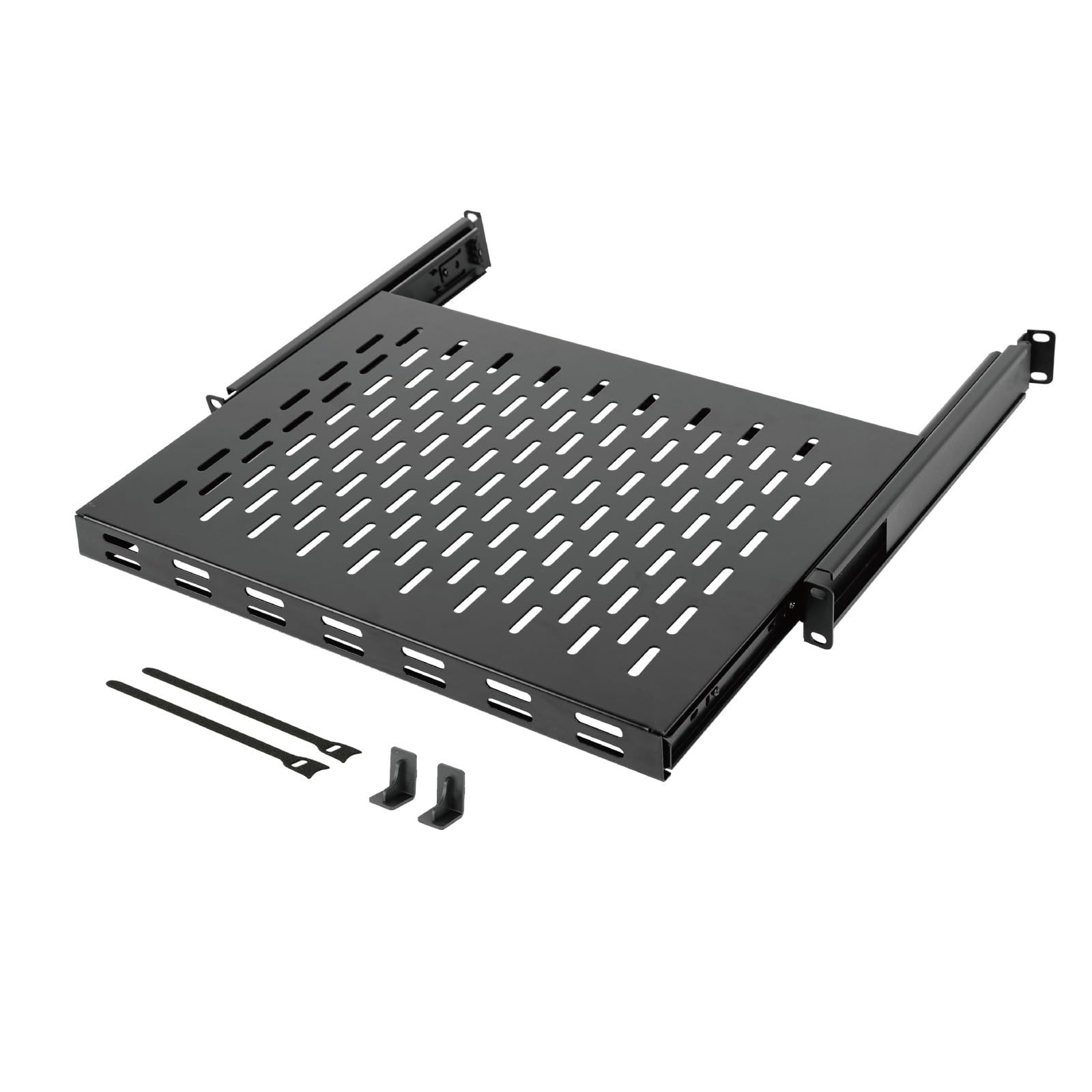Tecmojo 1U Sliding Rack Shelf,4-Post Vented Rack Mount Shelf,13.8in Deep with