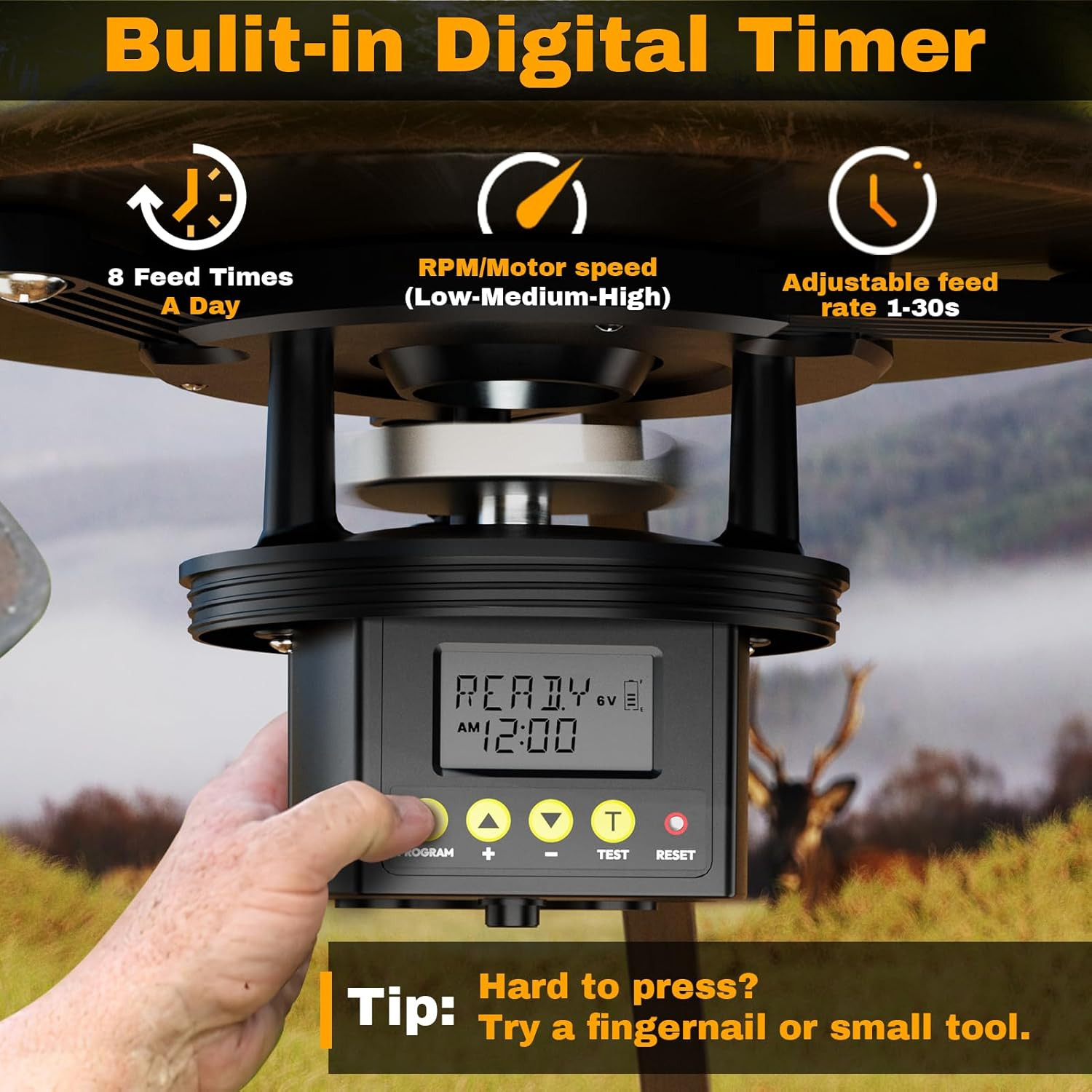 Deer Feeder Kit, 6V Feeder Kit, Feeder Motor & Timer Kit, Small-Size Game Feeder