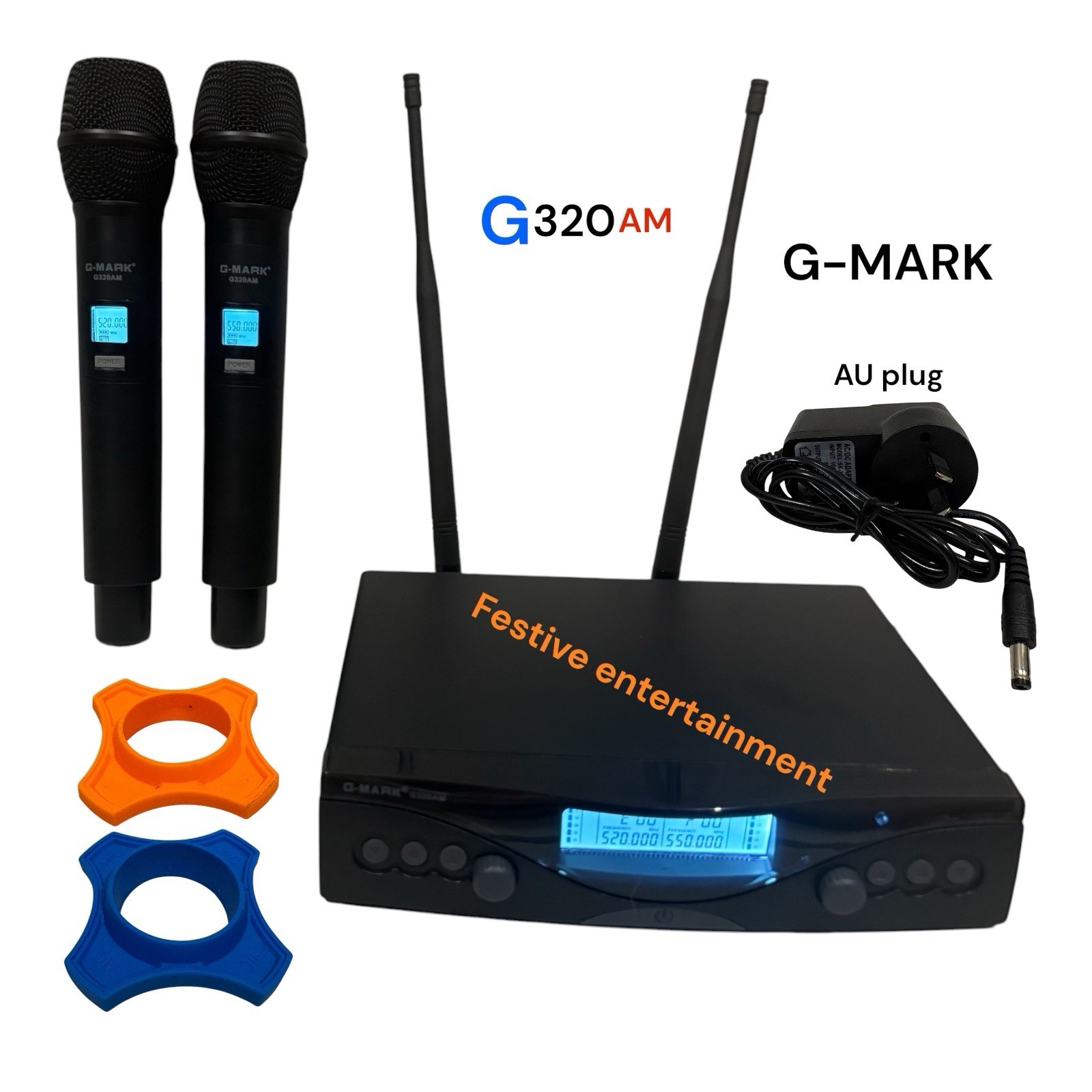G-MARK G320AM UHF Dual Channel Wireless Professional Microphone System + AU Plug