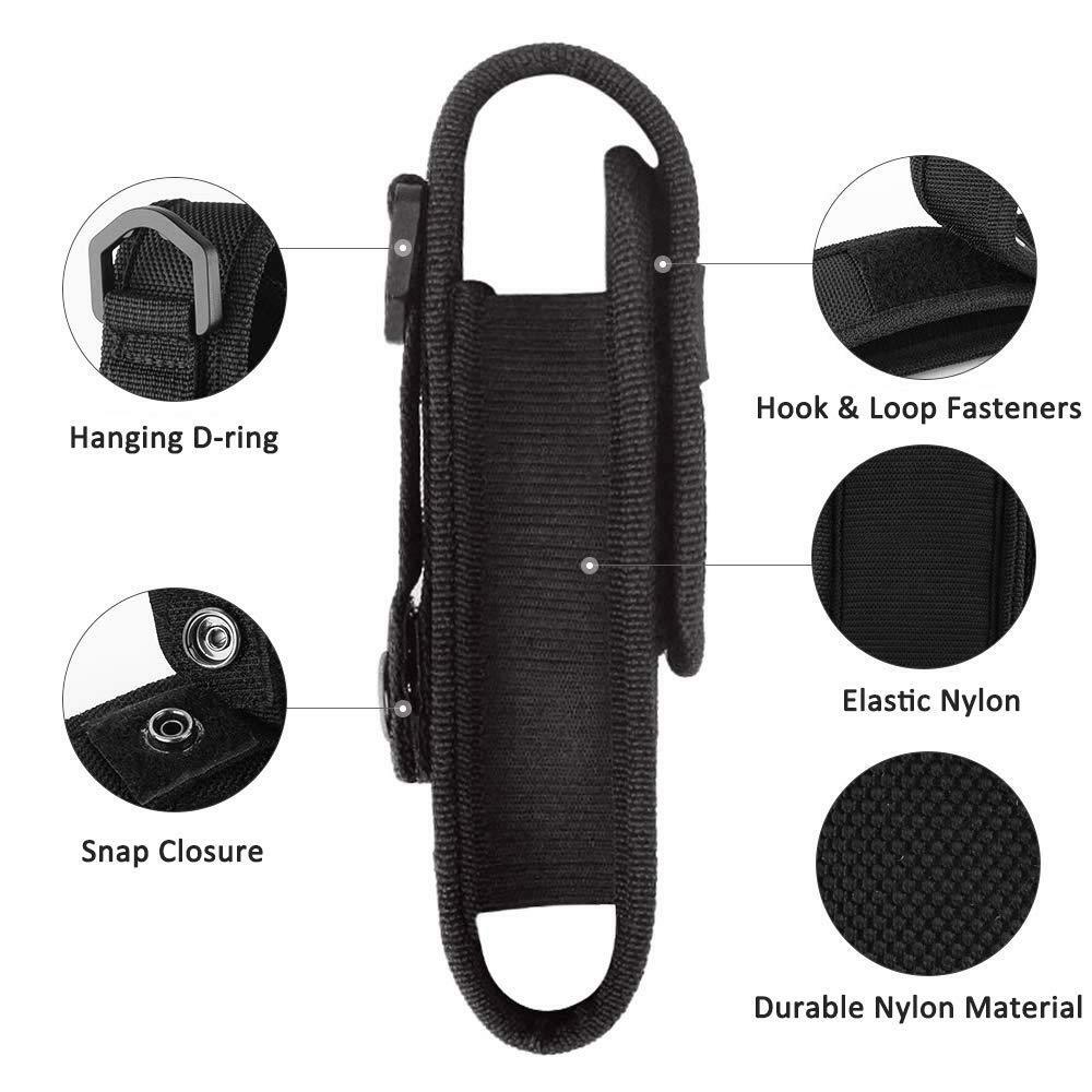 2-Pack Flashlight Battery Pouch Holster Holder for 5"-7" Flash Light FENIX UC30