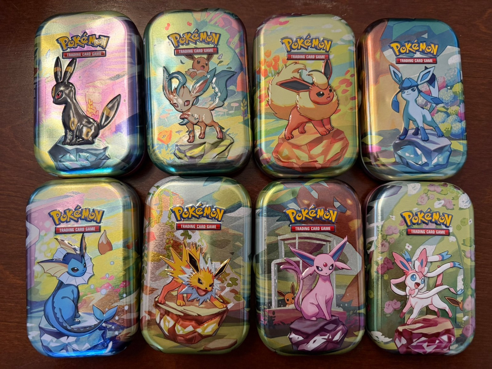 Pokemon Full set of Prismatic Costco Tins + Art Cards + Coins (NO PACKS)