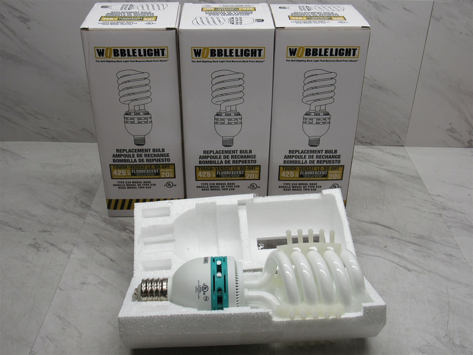3 LOT NEW WobbleLight WL62260 85W Fluorescent Replacement Bulb E39 Mogul Base