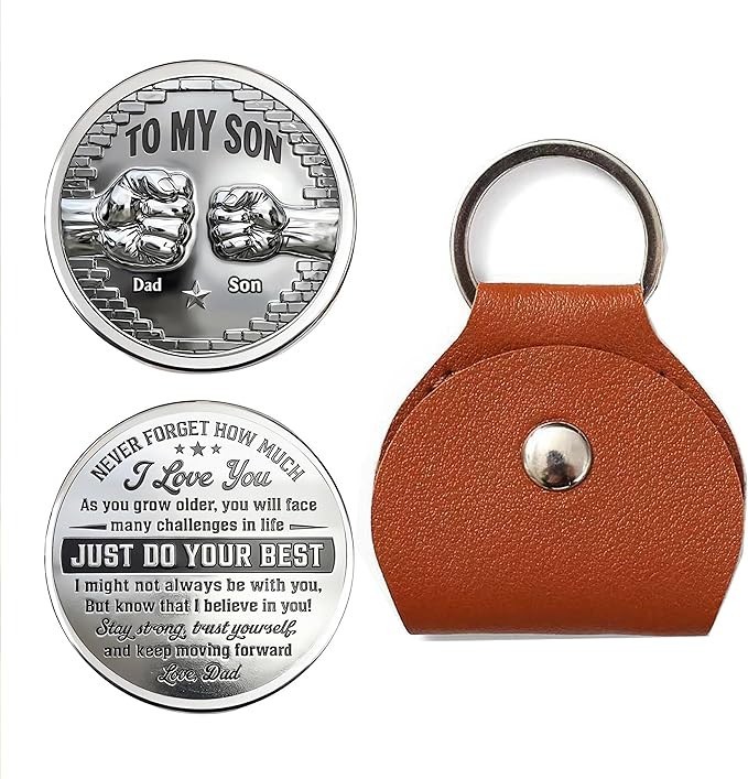 To My Son Challenge Coin from Dad Inspirational Graduation Gift Keepsake for Son