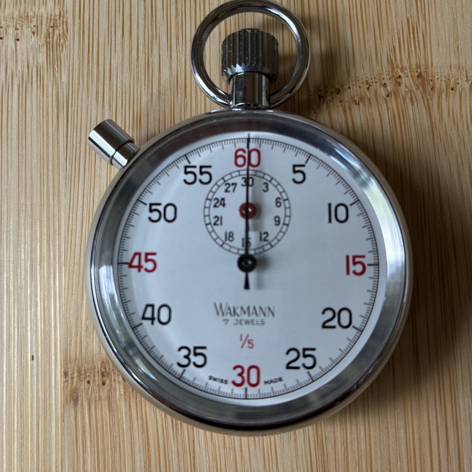 Vintage Breitling Wakmann 7 Jewels 1/10 Swiss Made Stop Watch