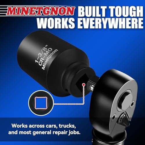 6 Point Impact Socket CR-MO 1-3/8 Deep 1/2 Drive Impact Socket
