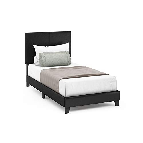 Pessac PU Leather Upholstered Platform Twin Black