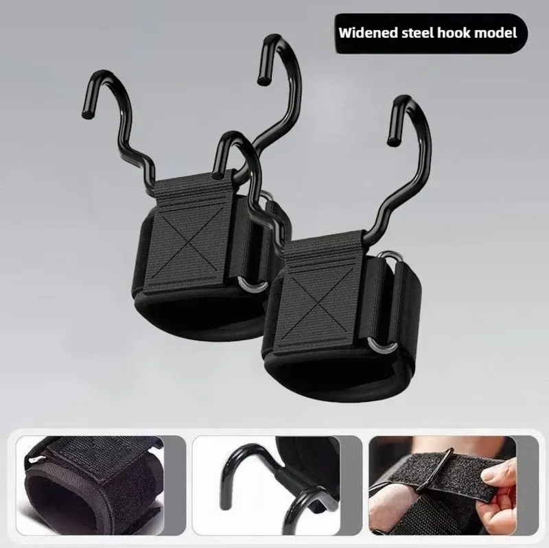 Weight Lifting Hook Grips With Wrist Wraps Hand-Bar Wrist Strap Gym Fitness Hook