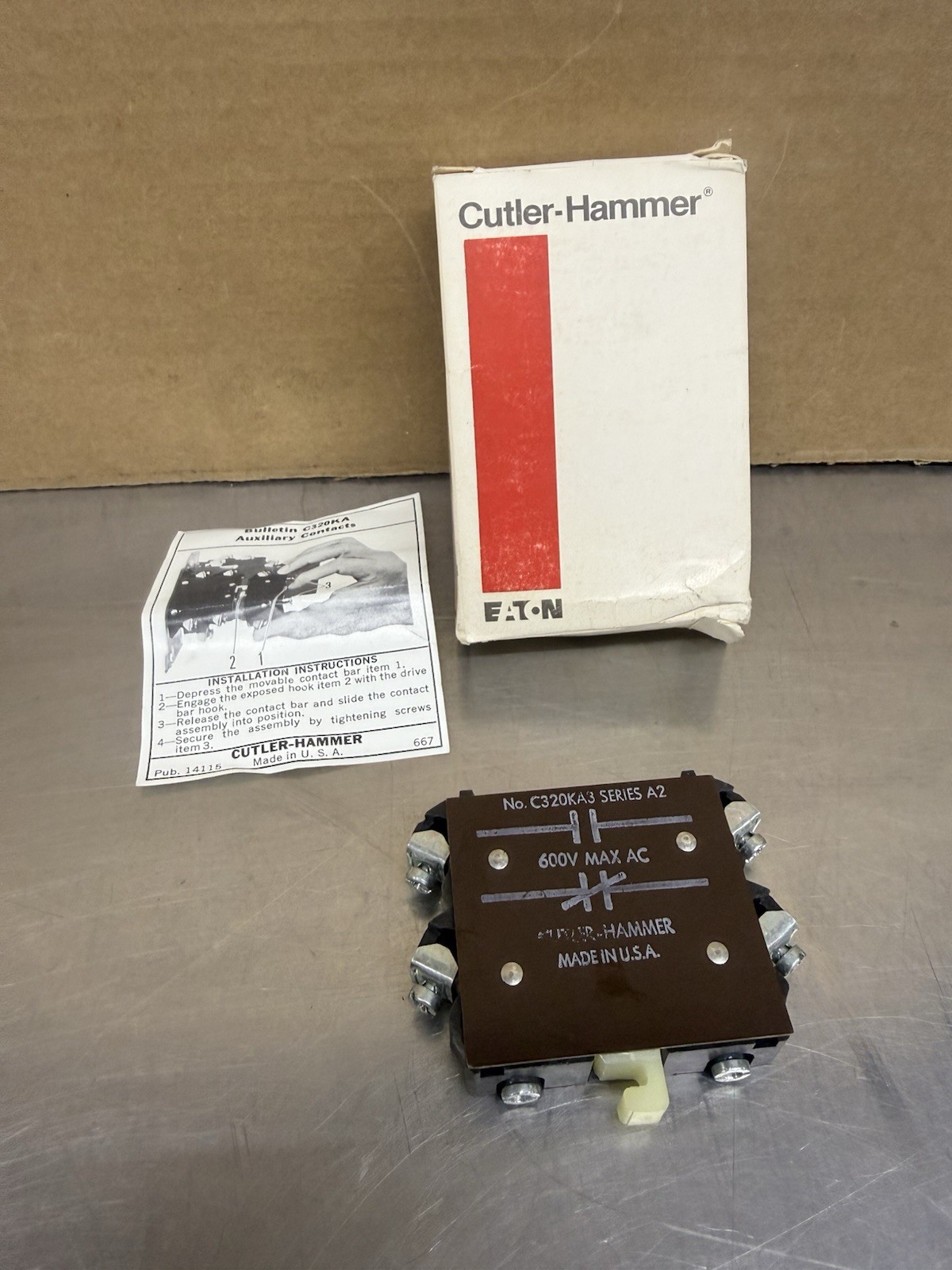 Eaton Cutler Hammer C320KA3 Auxiliary Contact New In Box Made In USA