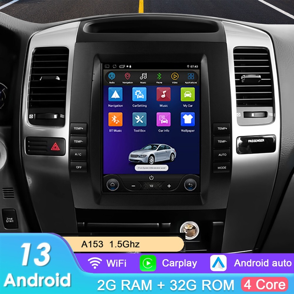 For Lexus GX470 2002-2009 Vertical Screen Car GPS Stereo Radio CarPlay Android13