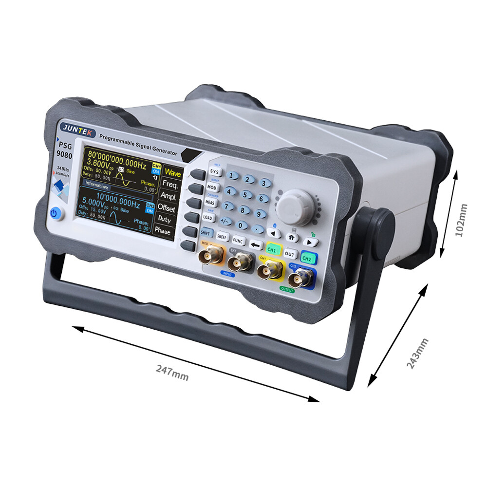 JUNTEK PSG9080 programmable DDS function Aribitrary Waveform Generator 2CH 80Mhz