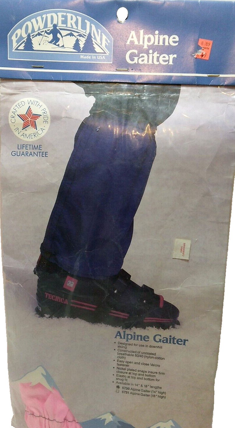 Set of Powderline Vintage Alpine Gaiter in Pink 14'' High NEW Made in USA