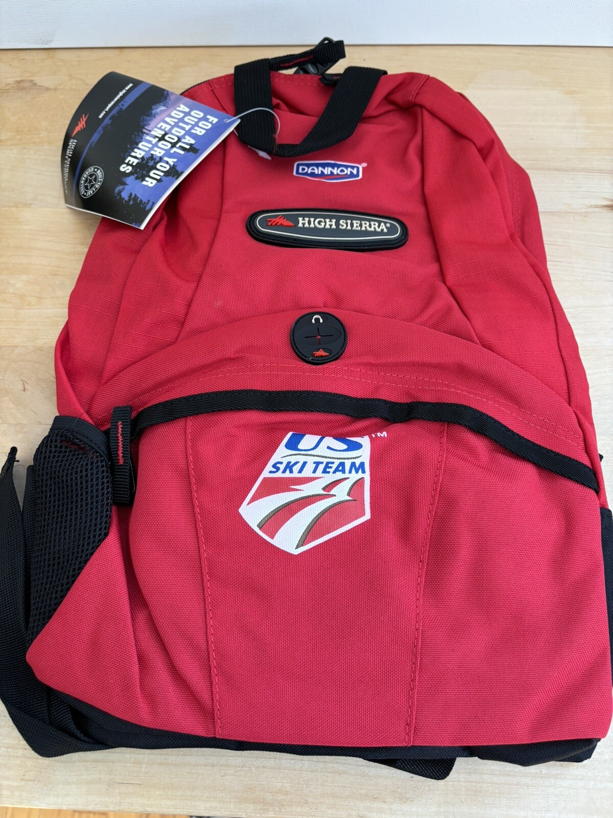 High Sierra US Ski Team Dannon Backpack New With Tags Red Black. Hiking,School