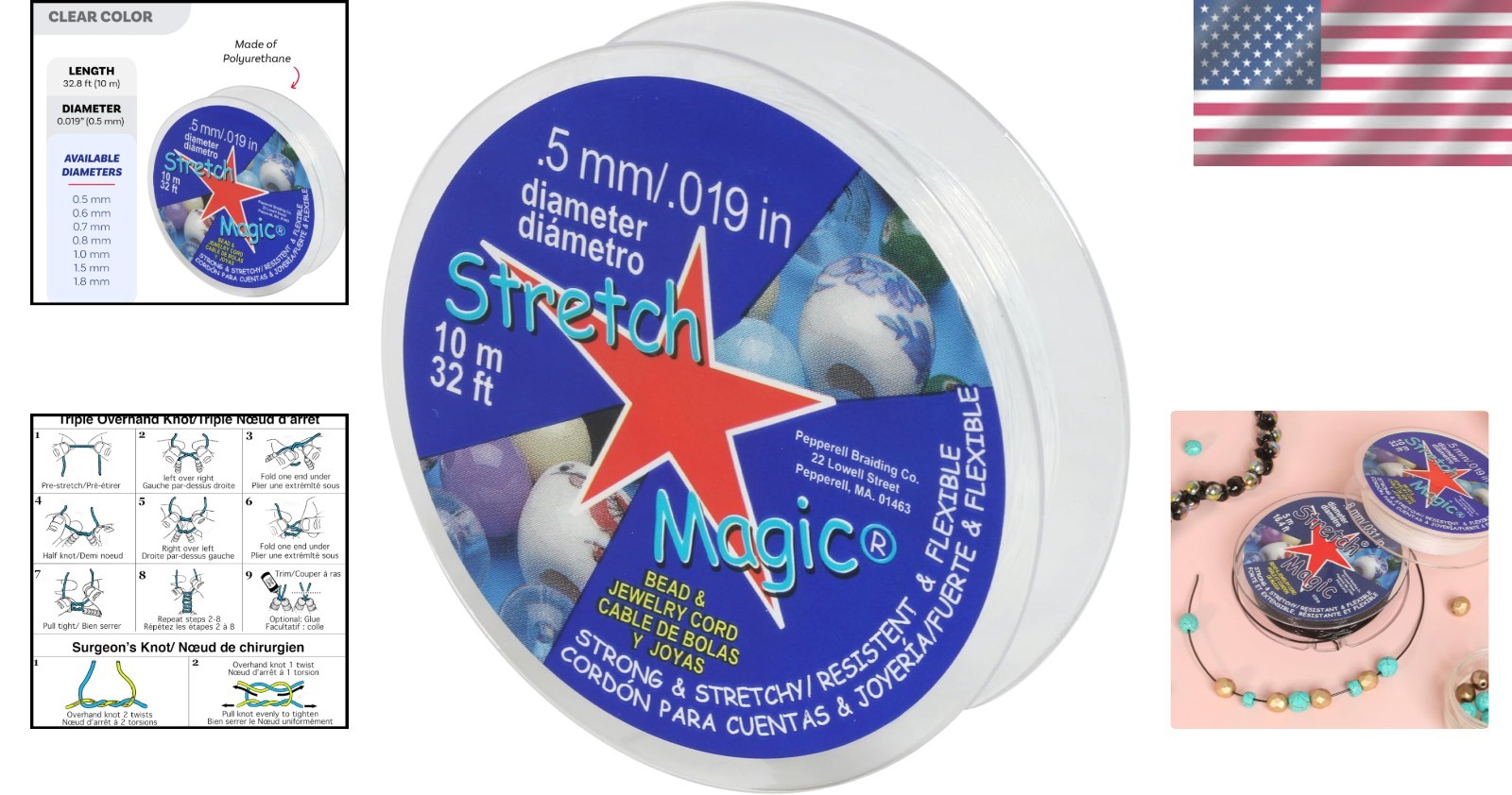 Stretch Magic Elastic Easy to Knot, Strong & Stretchy String for Making Beaded