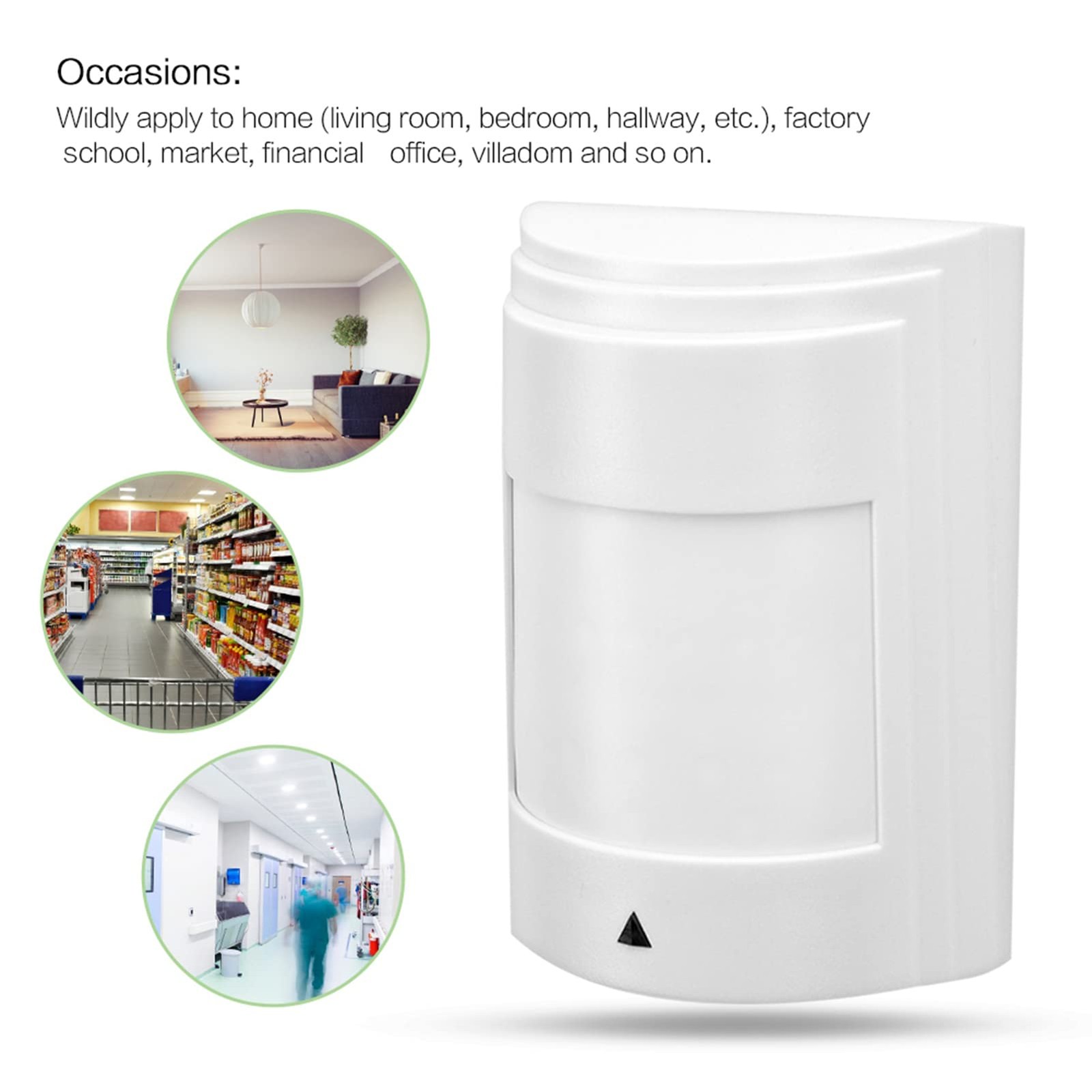 Wired Passive Infrared Motion Sensor, 12V Dual PIR Motion Detector, Home Securit