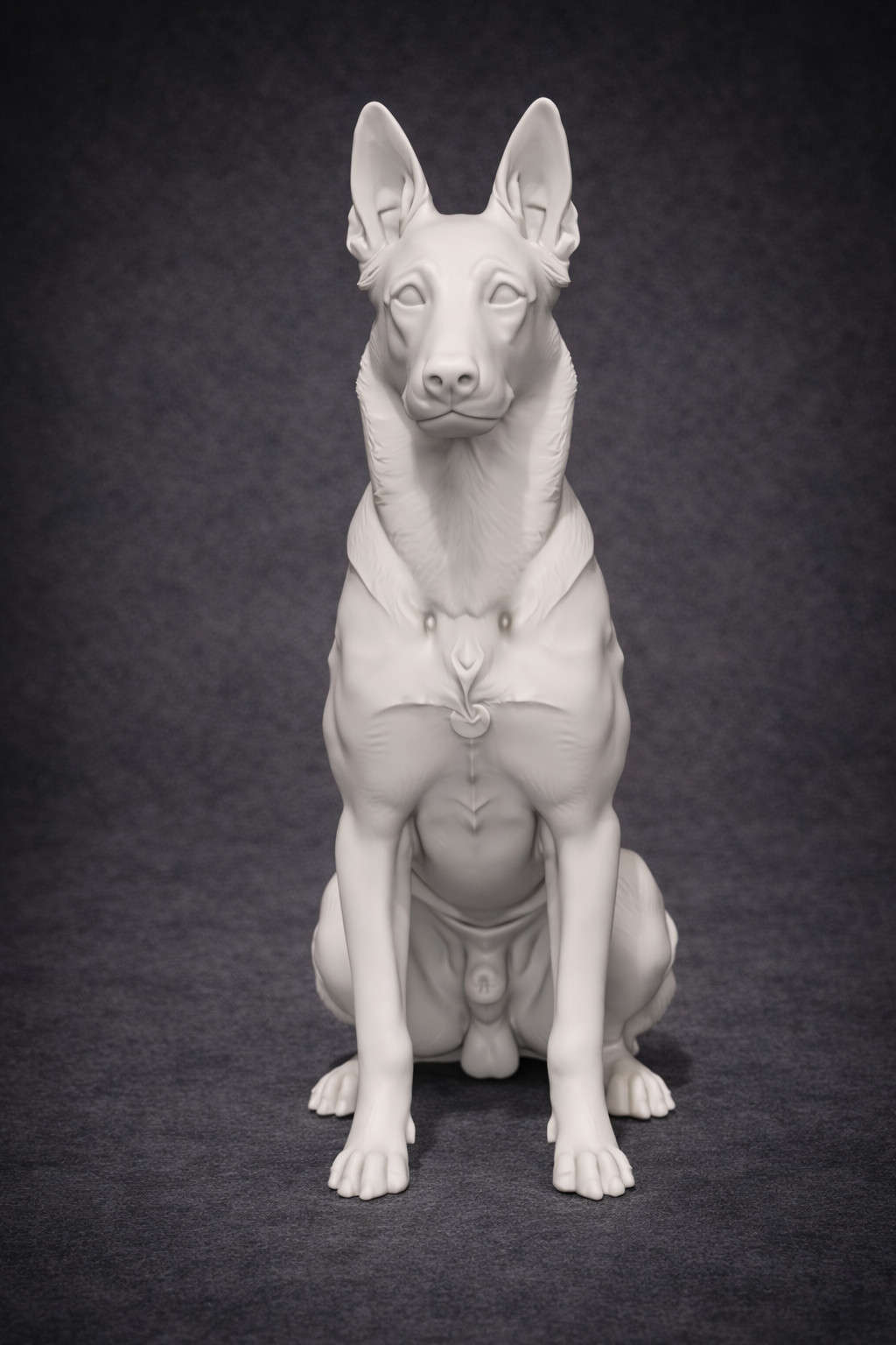Realistic Belgian Malinois Dog Figurine Unpainted Resin Model | DIY Paintable