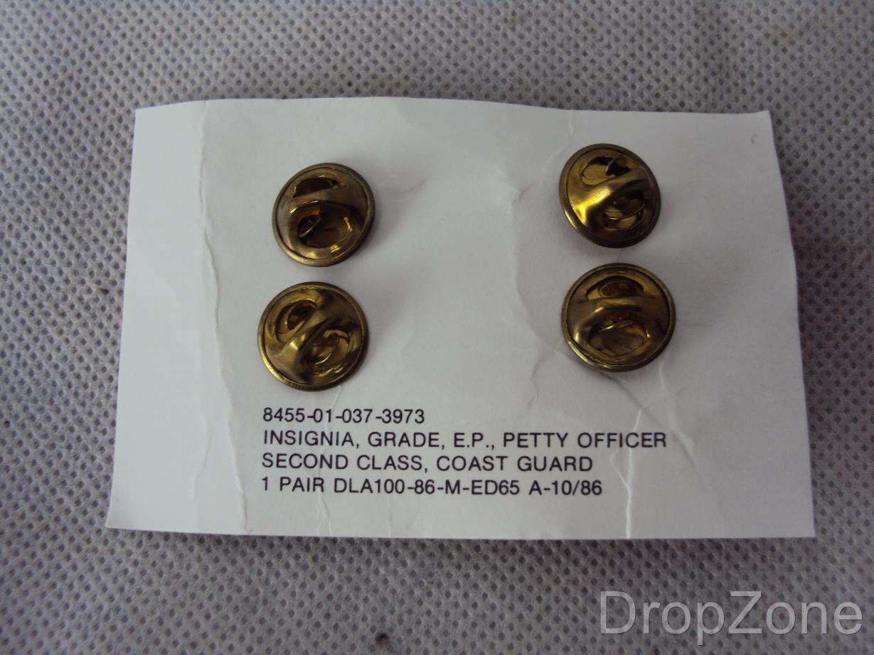 US Coast Guard Petty Officer Second Class Collar Insignia / Badges