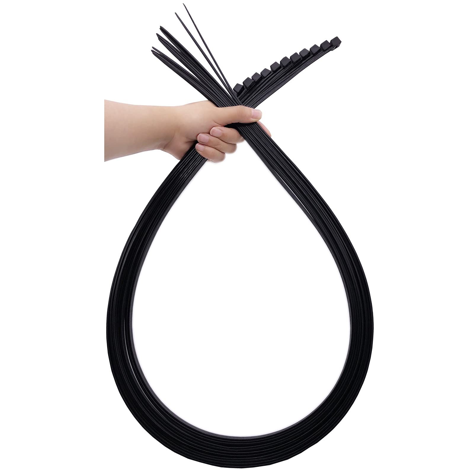 Extra Long Zip Ties Heavy Duty Outdoor, Premium Black Large Zip Ties 48 inch ...