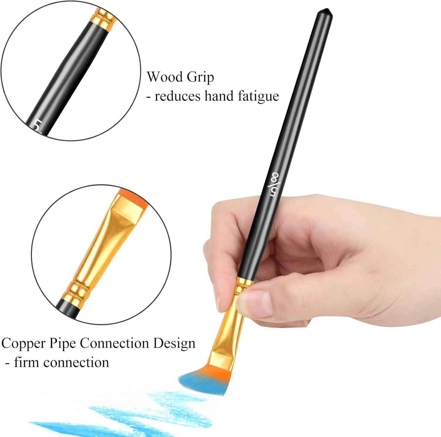 20-Piece Professional Acrylic and Watercolor Brush Set for Artistry Perfection