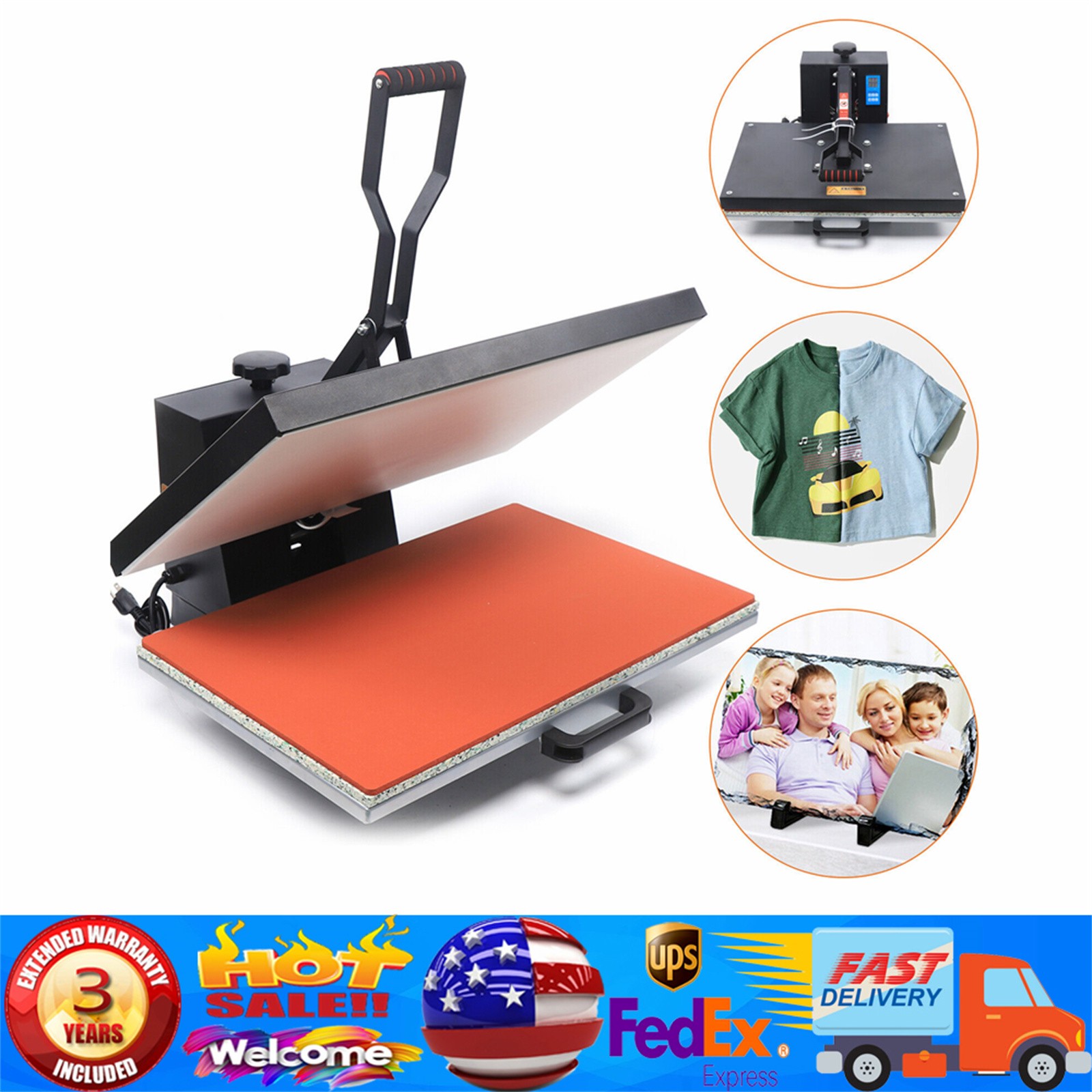 16x 24" Large Size Heat Press Machine 1800W Digital T-shirt Sublimation Transfer